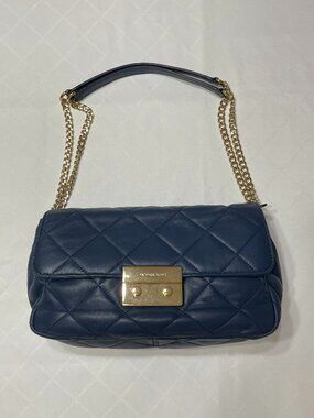 Michael Kors Navy Quilted Shoulder Bag